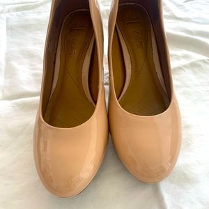 Clarks Platform Patent Pumps
